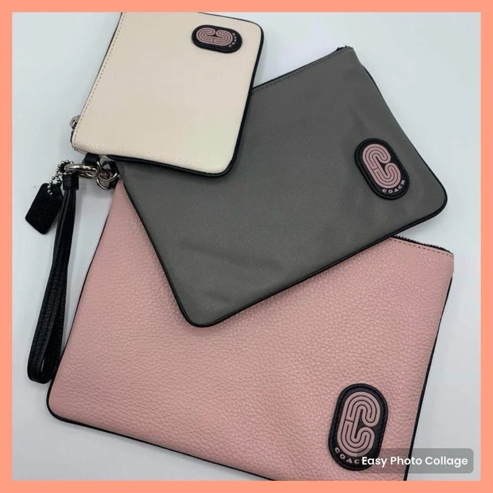 COACH POUCH BAG TRIO IN COLORBLOCK NEW